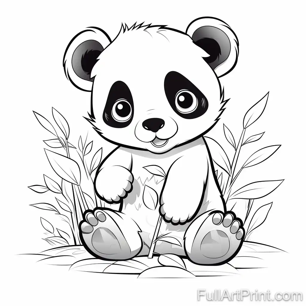 Adorable Panda Cub Coloring Page