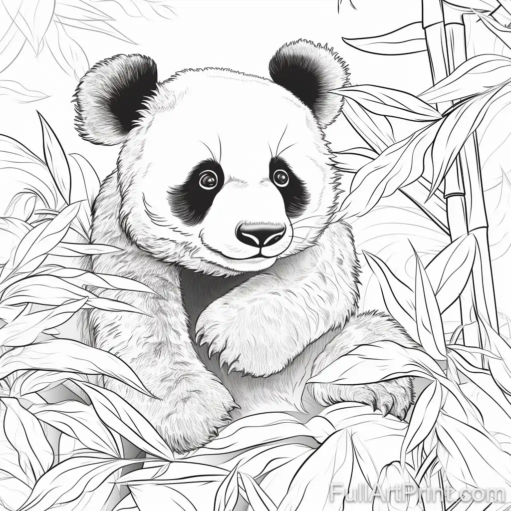 Bamboo Panda Delight Coloring Page