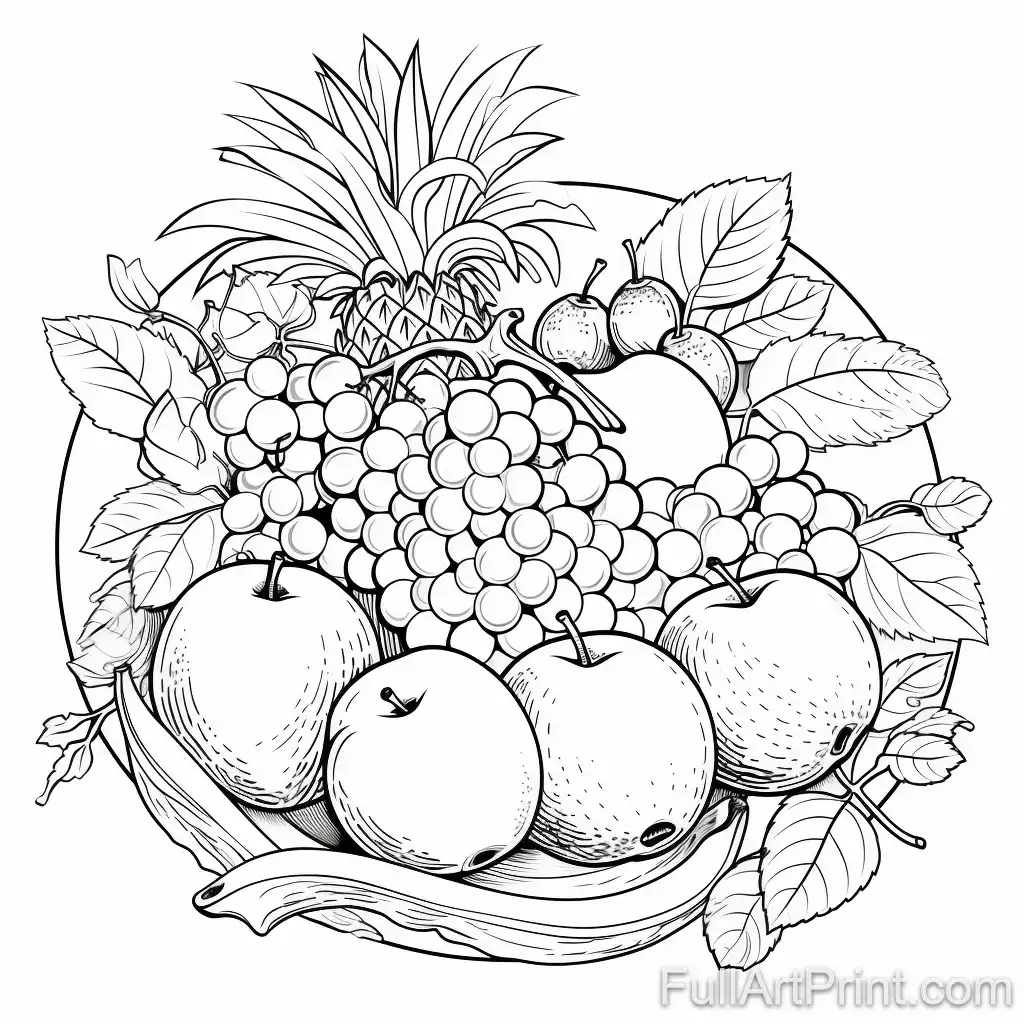 Bountiful Fruits Coloring Page