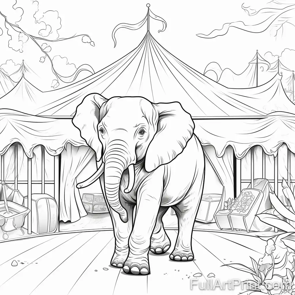 Circus Elephants Coloring Page