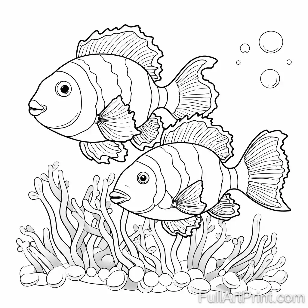 Clownfish Friends Coloring Page