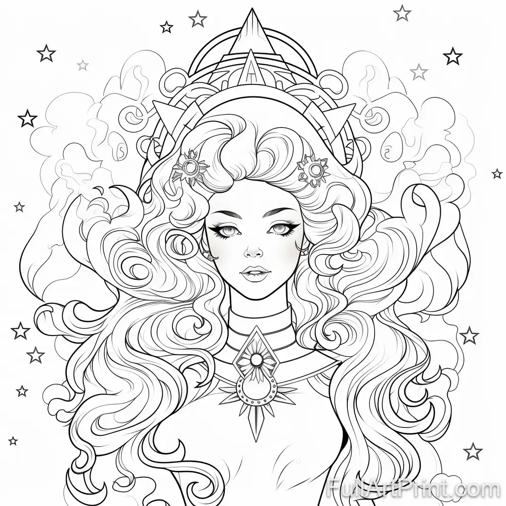 Cosmic Queen Coloring Page