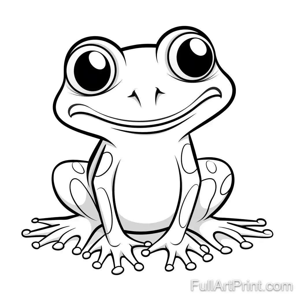 Cute Cartoon Frog Coloring Page