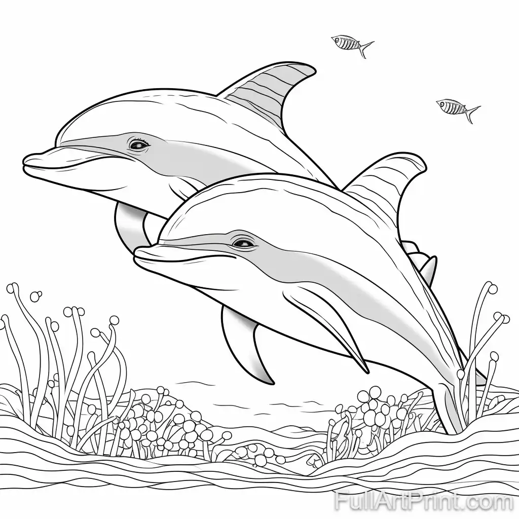 Dolphin Friends Forever Coloring Page