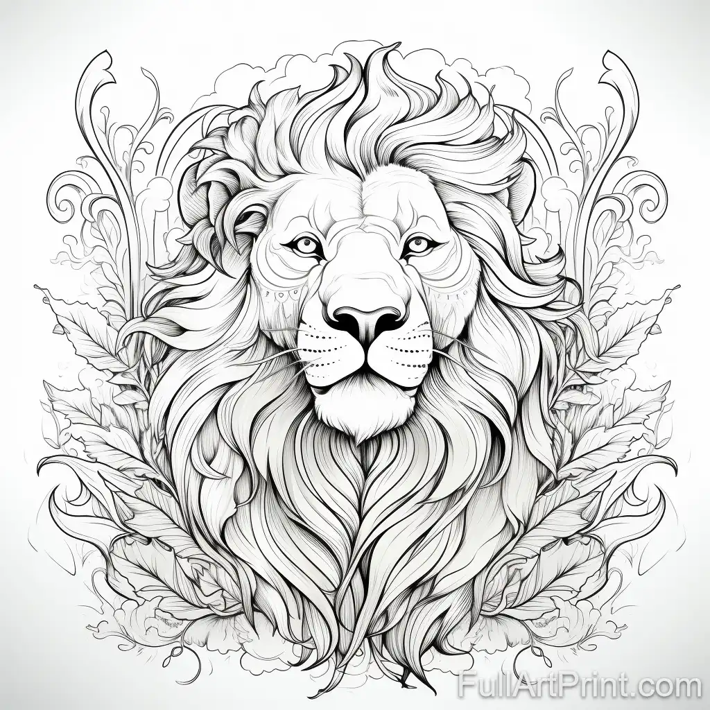 Dreamy Lion Coloring Page