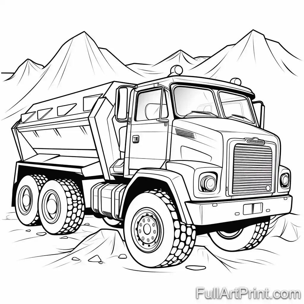 Dump Truck Delight Coloring Page