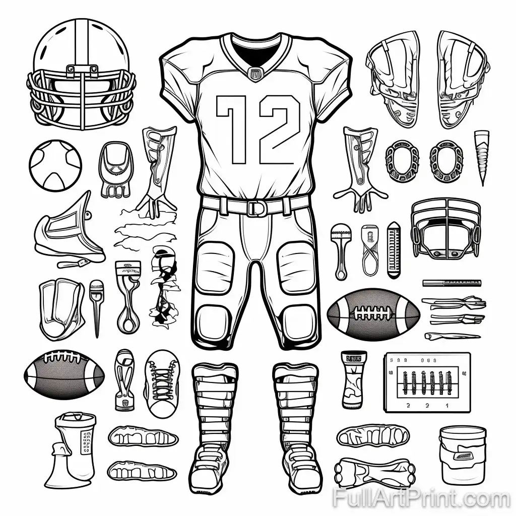 Football Gear Coloring Page