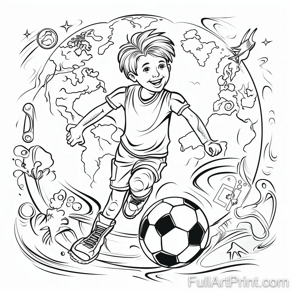 Football and the World Coloring Page