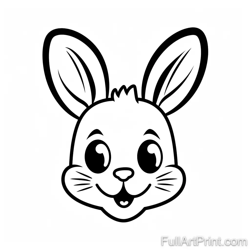Funny Bunny Face Coloring Page