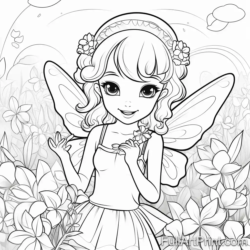 Garden Fairy Coloring Page