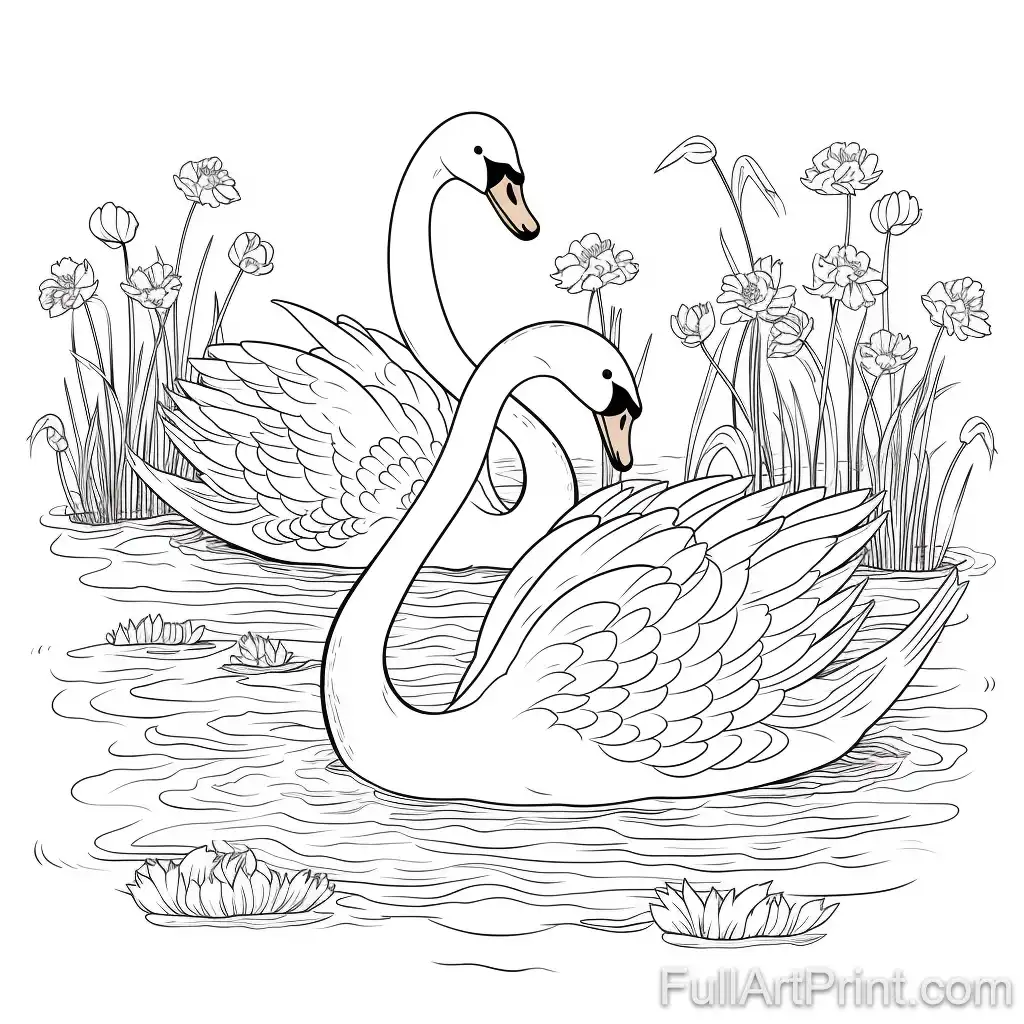 Graceful Swans Coloring Page