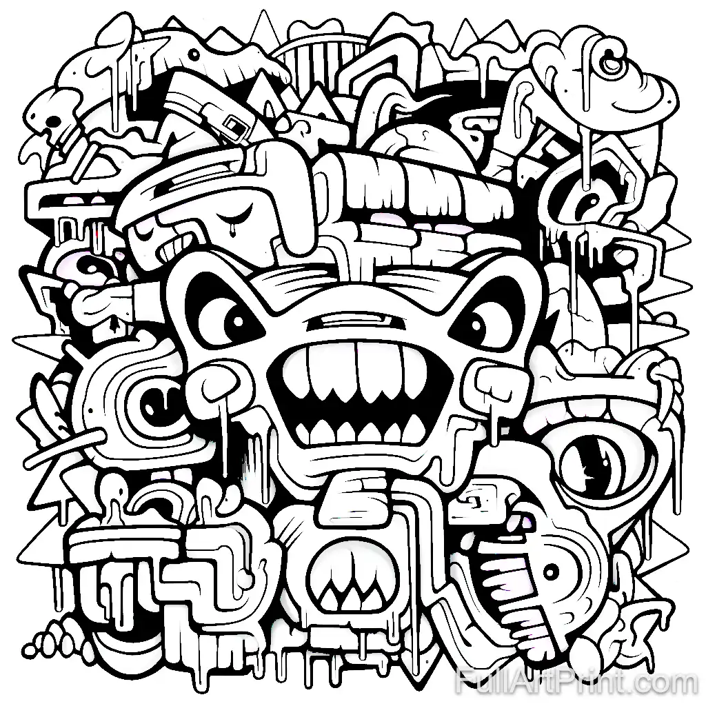 Graffiti Style Coloring Page