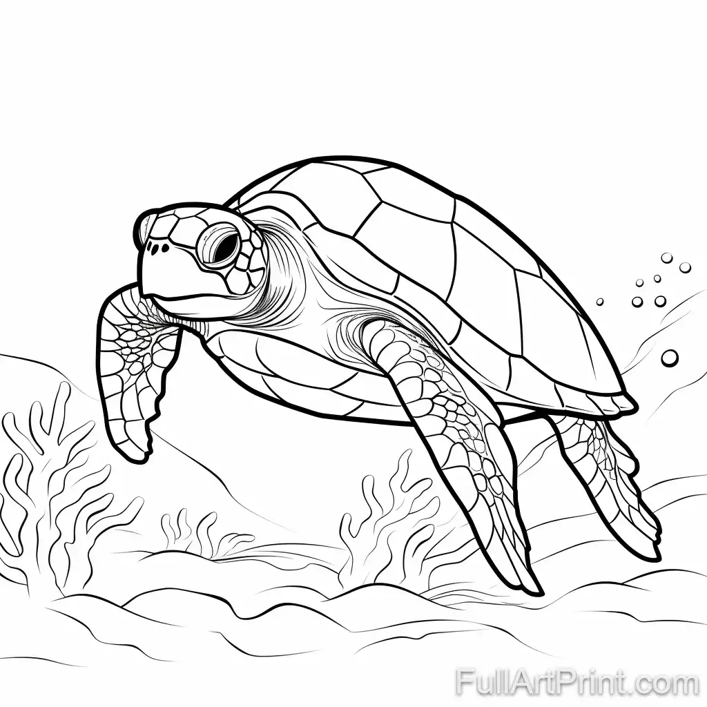 Green Sea Turtle Coloring Page