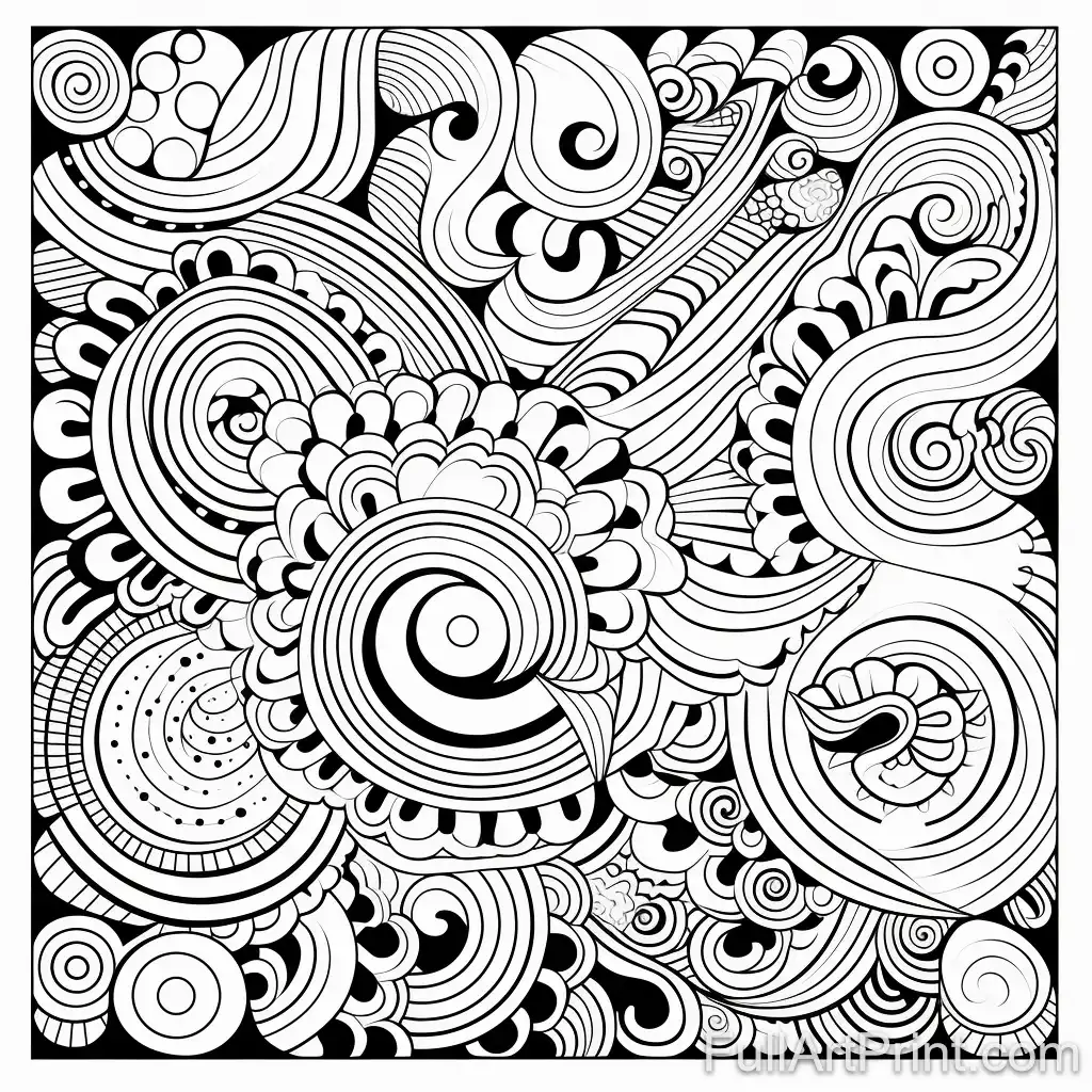 Intricate Patterns and Abstract Coloring Page