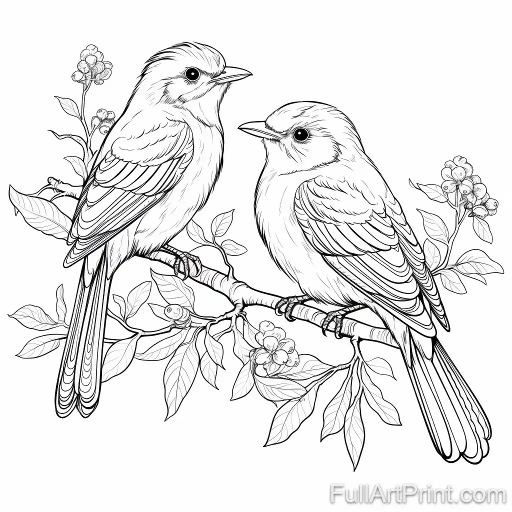 Lovely Songbirds Coloring Page