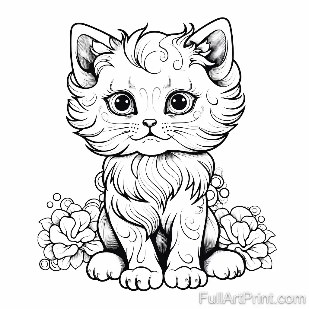 Majestic Kitten Coloring Page