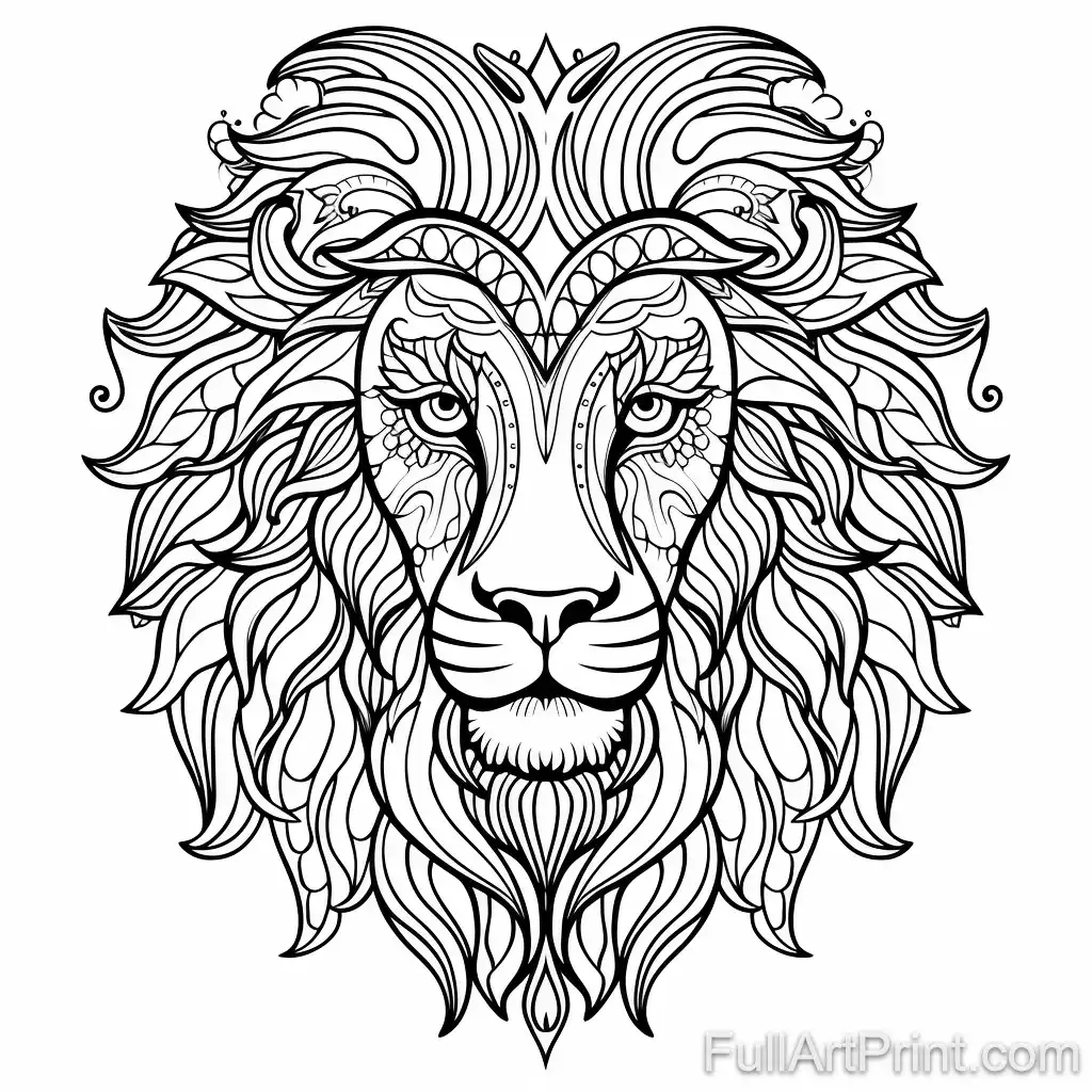 Majestic Mane Lion Coloring Page