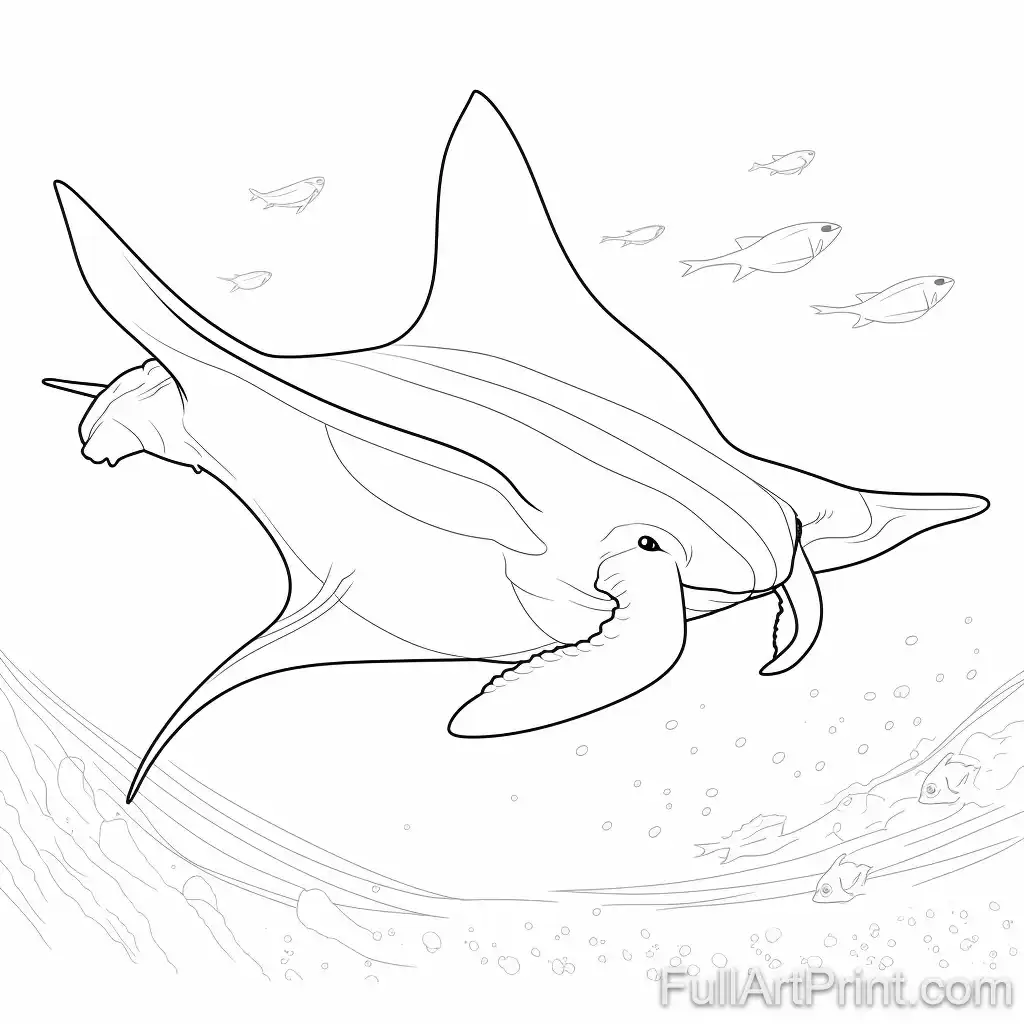 Majestic Manta Rays Coloring Page