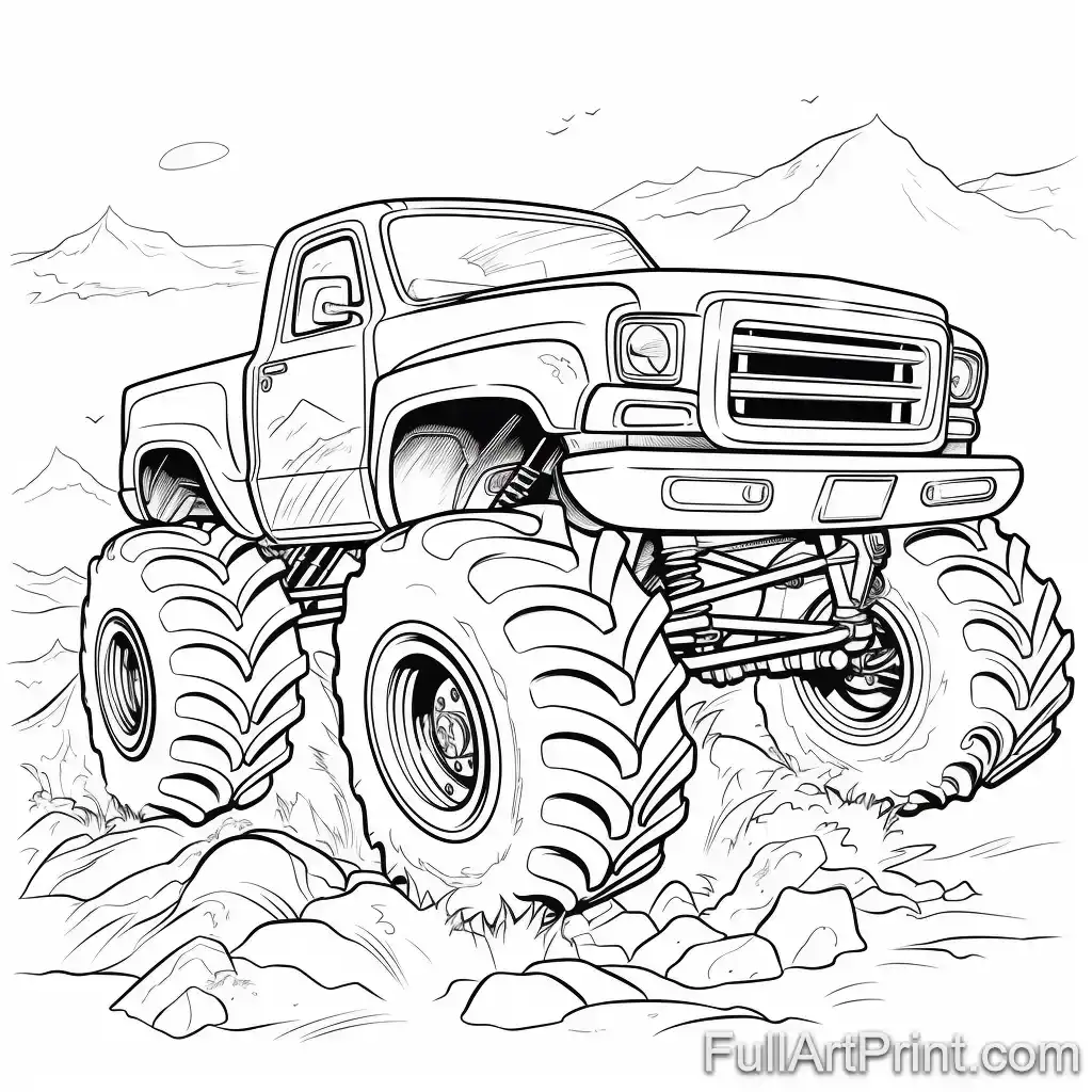 Monster Truck Madness Coloring Page
