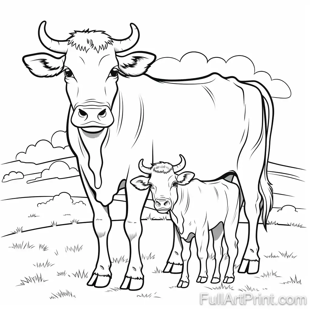 Moo-sical Cows Coloring Page
