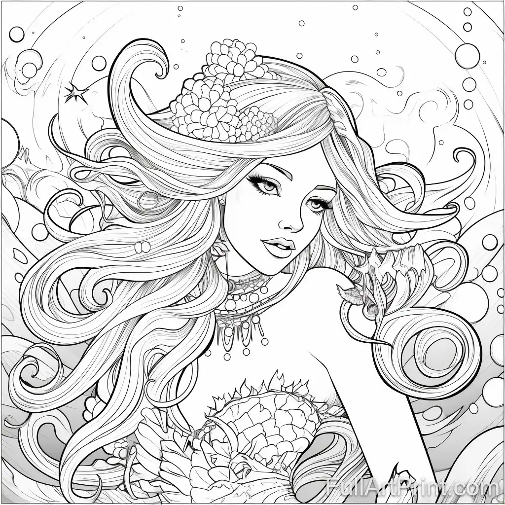 Oceanic Beauty Coloring Page