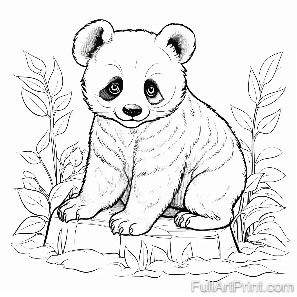 Panda Habitat Coloring Page