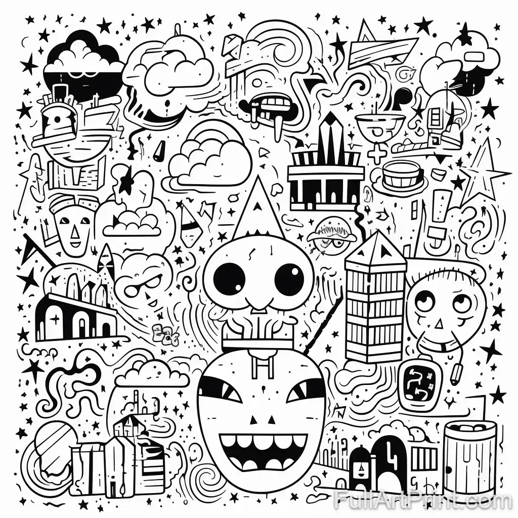 Pop Culture Inspired Coloring Page