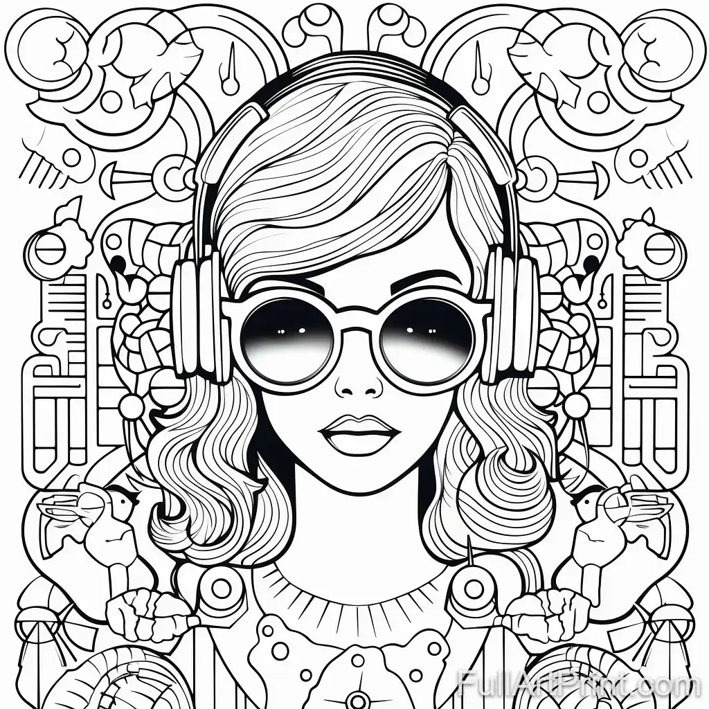Retro Vibes Coloring Page