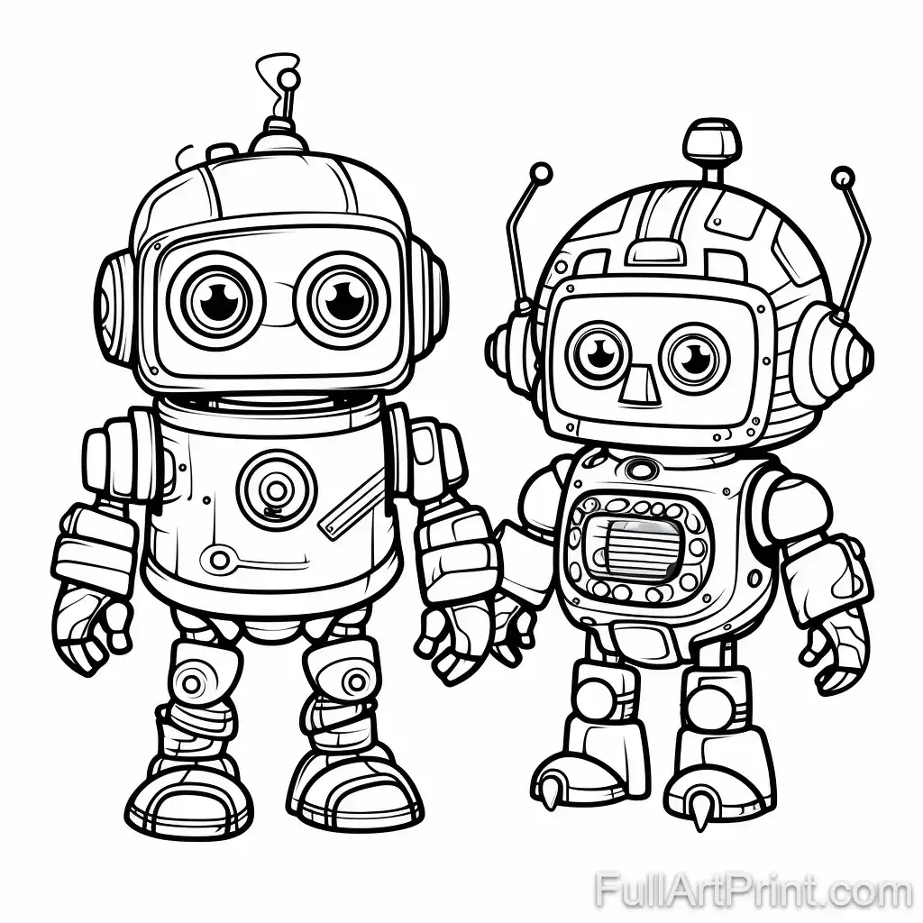 Ridiculous Robots Coloring Page