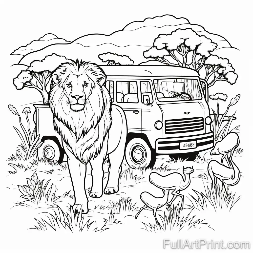 Safari Adventure Coloring Page