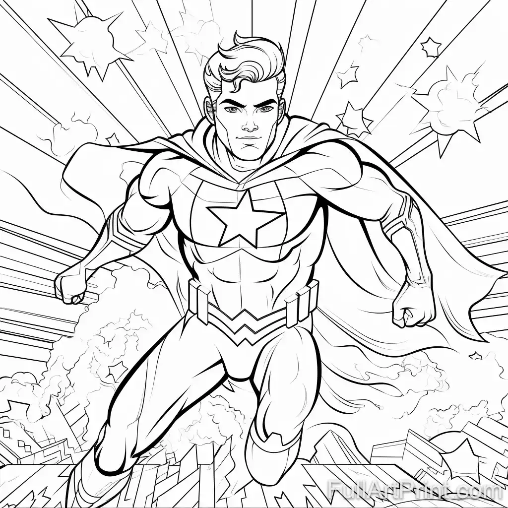 Superhero Inspired Coloring Page