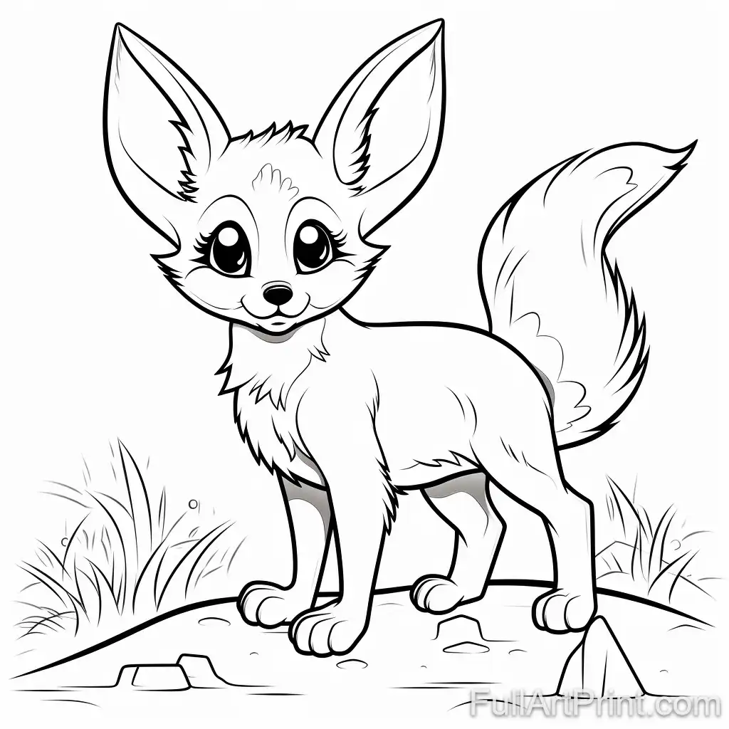 The Bat-Eared Fox Coloring Page