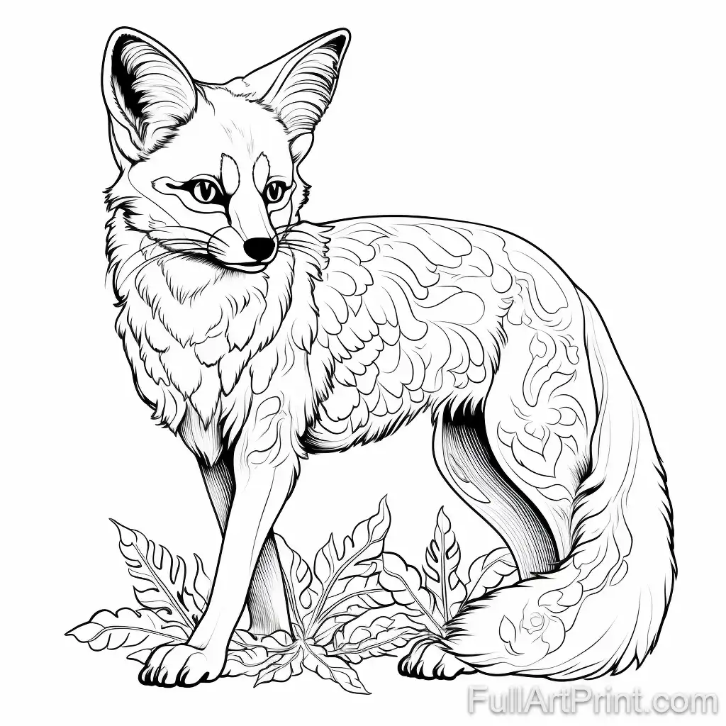 The Bengal Fox Coloring Page