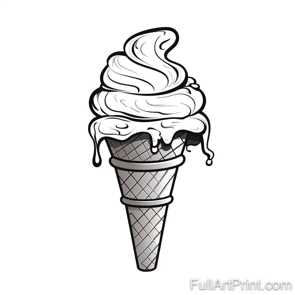 The Classic Ice Cream Cone Coloring Page