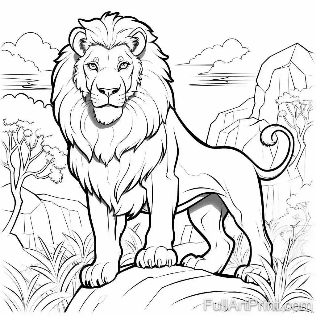 The King of the Jungle Coloring Page
