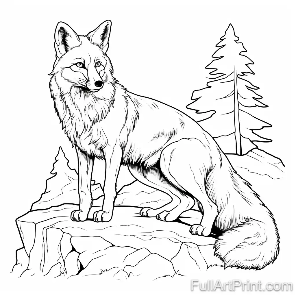 The Red Fox Coloring Page