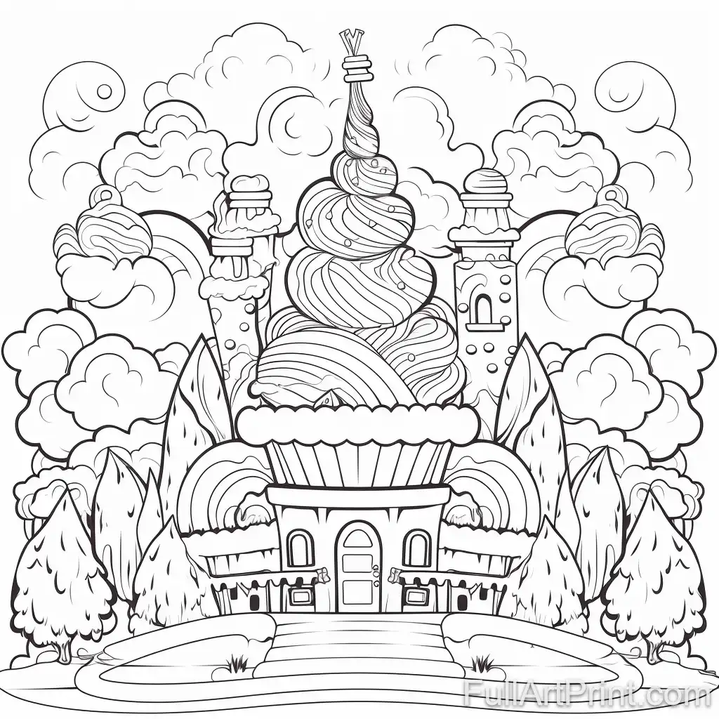 The Whimsical Ice Cream Land Coloring Page