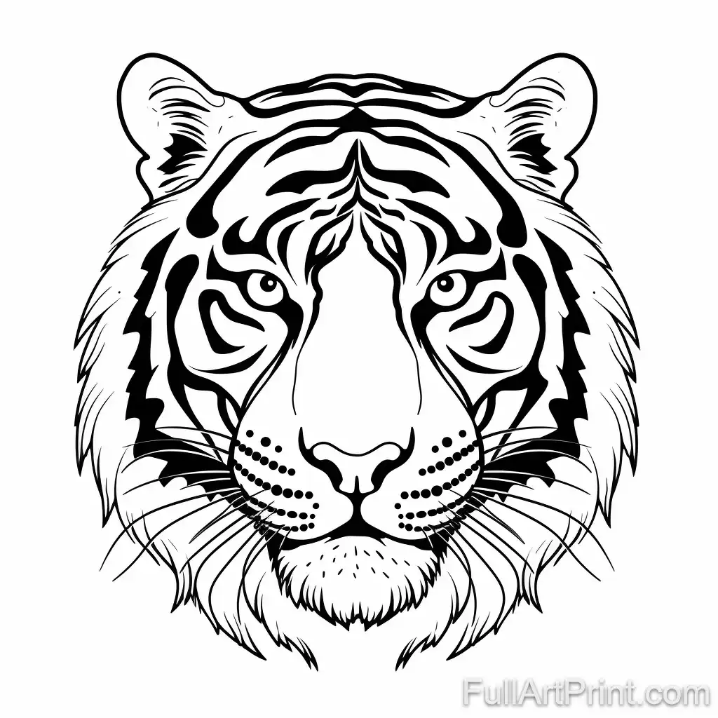 Tiger Close-Up Portrait Coloring Page
