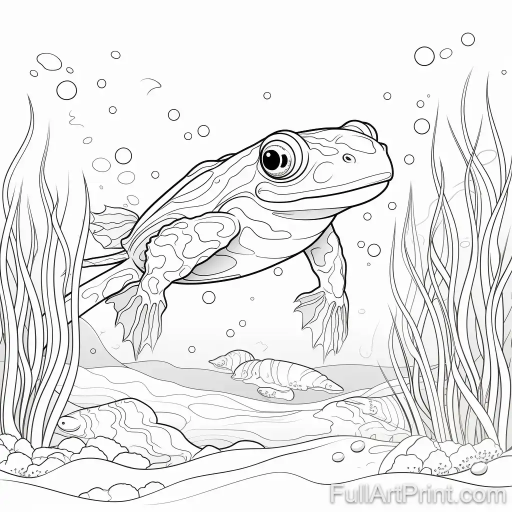 Underwater Frog Coloring Page