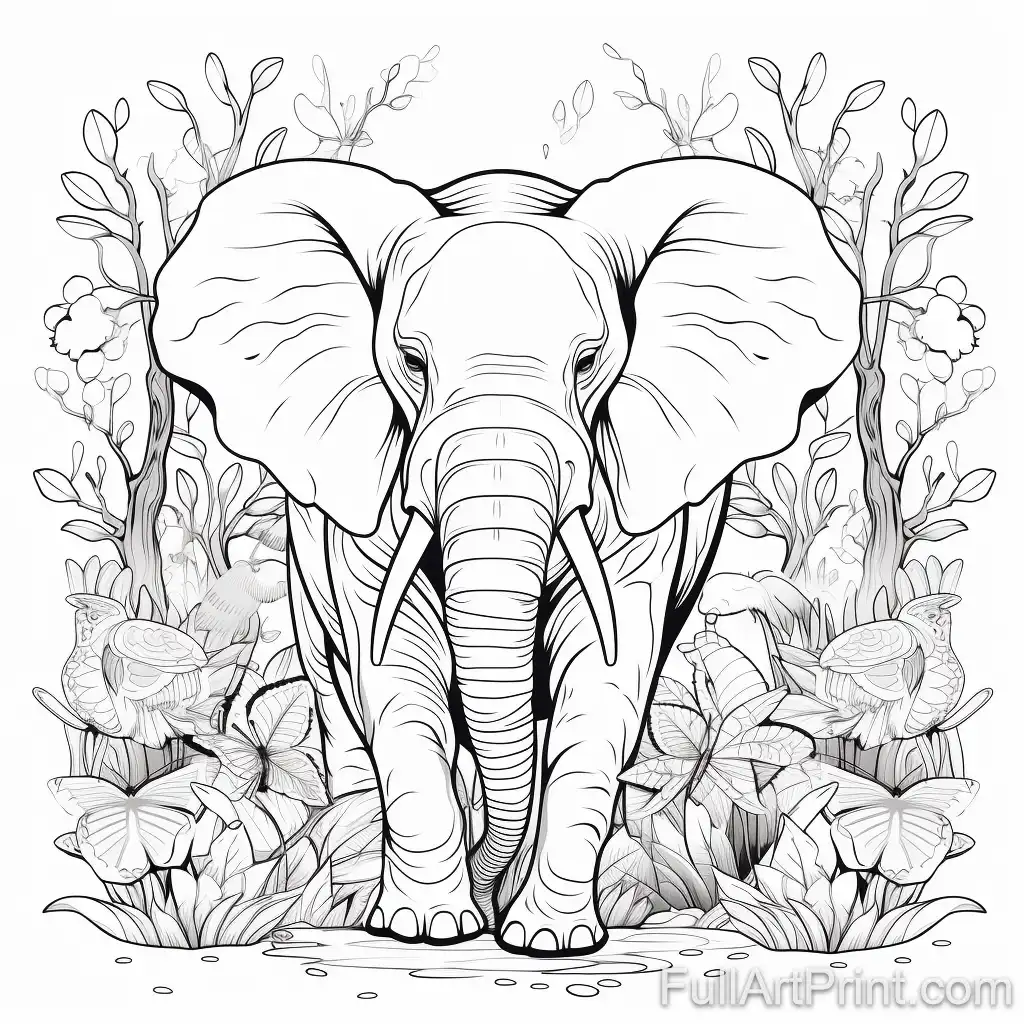 Wildlife Themed Coloring Page